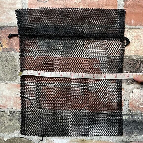 5 for $25🔥Pack of 10- 9.5"X10" Black Mesh Drawstring Bags - Picture 4 of 5